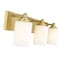Z-Lite Soledad Vanity, 3-Light, 23 In.W x 6 In.L x 7.5 In.H, Brushed Gold/White 485-3V-BG - alternate 3